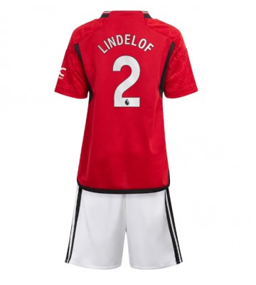 Maillot de foot Manchester United Victor Lindelof #2 Domicile enfant 2023-24 Manches Courte (+ pantalon court)